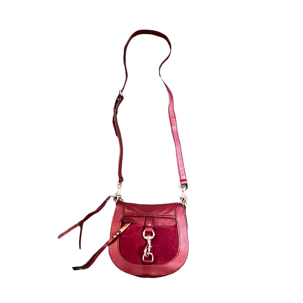 Rebecca Minkoff Dog Clip Saddle Leather Suede Cross Body Bag, New